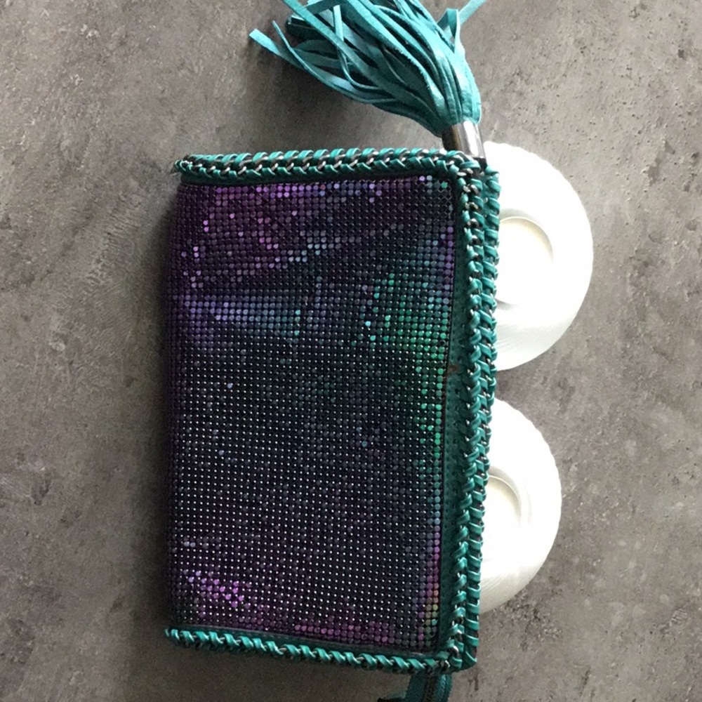 Gorgeous BCBGMaxAzria Clutch in purple and green